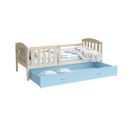 Lit Gigogne Teo 90x190 Pin - Bleu Livré Avec Sommiers, Tiroir Et Matelas En Mousse De 7cm