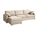 Canapé D'angle Convertible 14 Cm Lys 260x160 Cm Beige - Fab. En France