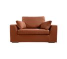 Fauteuil Xl Tressin 145 Cm Fixe Tissu Coton Terracotta - 100% Déhoussable - Fab. France