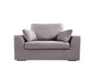 Fauteuil Xl Tressin 145 Cm Fixe Tissu Coton Gris Clair - 100% Déhoussable - Fab. France