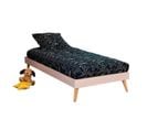 Pack Lit Avec Pieds Et Matelas Doris   Vieux Rose 90x190 Cm