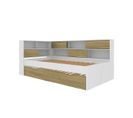 Pack Lit Cosy Gigogne Avec Matelas Play   Blanc Et Bois 90x190 Cm