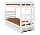 Pack Lit Superposé Haut Avec Sommier Gigogne Et Matelas Aniba   Blanc 90x200 Cm