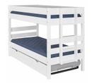 Pack Lit Superposé Avec Sommier Gigogne Et Matelas Aniba   Blanc 90x200 Cm