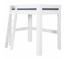 Pack Lit Mezzanine 2 Places Avec Bureau Et Matelas Ali   Blanc 140x190 Cm