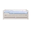 Pack Lit Banquette Gigogne Avec Matelas Alma   Blanc 90x200 Cm