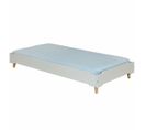 Pack Lit Avec Pieds Et Matelas Jelly   Gris 90x190 Cm