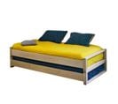 Pack Lit Gigogne Avec Matelas Poka   Bois 90x190 Cm