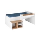 Pack Lit Combiné Avec Bureau Et Matelas Boruto   Blanc Et Bois 90x190 Cm