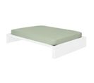 Pack Lit Avec Matelas Mousse Gaston Blanc 160x200 Cm