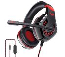 Casque Gamer Ov-p40 Noir Et Rouge Avec Micro - Haut-parleur 50mm - Contrôle Du Volume Sur Le Fil