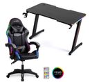 Pack Bureau Desk120z-led et Fauteuil 900-led-bk - 1m20 - Retro Éclairage LED Rgb