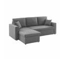 Canapé D'angle Convertible En Tissu Gris Chiné Foncé Ida - 3 Places - Fauteuil D'angle Réversible