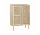 Buffet En Cannage - Camargue - Décor Bois Et Cannage. 2 Portes L 80 X L 40 X H110cm