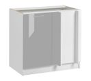 Meuble D'angle Bas Eco Gris Brillant 1 Porte L 105 Cm