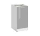 Meuble Bas De Cuisine Eco Gris Brillant 1 Porte L 40 Cm