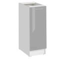 Meuble Bas De Cuisine Eco Gris Brillant 1 Porte L 30 Cm