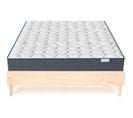 Ensemble Lit Paco Effet Chêne 140x190 + Matelas Mousse Accueil Mémoire De Forme Memo Hr 22cm