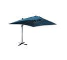 Parasol Déporté Solaire LED Rectangulaire 3x4m Haut De Gamme - Luce Bleu Canard - Parasol Excentré