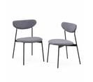 Lot De 2 Chaises - Arty - Scandinaves Et Vintage. Assise Et Dossier Gris Foncé. Pieds En Acier