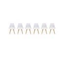 Lot De 6 Chaises Scandinaves. Pieds Bois De Hêtre. Chaises 1 Place. Blancs