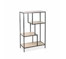 Etagère En Métal Noir Et Décor Bois - Loft - Bibliothèque 4 Niveaux. L 69 X L 33 X H 113.5cm