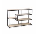 Etagère En Métal Noir Et Décor Bois - Loft - Bibliothèque 5 Niveaux. L 114 X L 33 X H 78cm