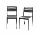 Lot De 2 Chaises De Jardin Acier. 2 Places. Anthracite. Amelia. L44 X P52 X H79cm