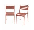 Lot De 2 Chaises De Jardin Acier. 2 Places. Terracotta. Amelia. L44 X P52 X H79cm