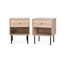 Lot De 2 Tables De Chevet. Braga. Un Tiroir. Un Espace De Rangement. L 45 X L 39.5 X H 55.5cm