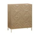 Commode Budapest. Quatre Tiroirs. Décor Chevrons L 80 X L 40 X H 95cm