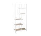 Etagère En Métal Blanc Et Décor Bois - Loft - Bibliothèque 6 Niveaux. L 77 X L 33 X H 185cm