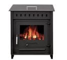 Poêle à Bois Avec Four Leo 12kw - Bûches 45cm - Noir