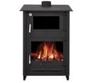 Poêle à Bois Avec Four Rosa 13kw - Bûches 50cm - Noir