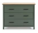 Commode 3 Tiroirs En Pin Massif / Vert 100 Cm - Ida