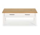 Table Basse 1 Tiroir En Pin Massif / Blanc 100 Cm - Ida