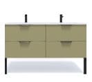 Meuble De Salle De Bain Double Vasque 140cm 4 Tiroirs Vert - Soho