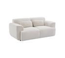 Canapé 2 Places. Tissu Bouclette. 2 Coussins Déhoussables. Wallas  L 178 X P 97.5 X H 73cm