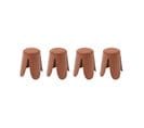 Set De 4 Tabourets Empilables Terracotta. Bouclette Texturée. Niki. Ø30 / 44 X H46cm