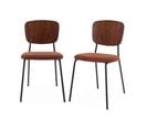 Lot De 2 Chaises Assise Bouclette Texturée Terracotta. Dossier Bois De Peuplier Courbé