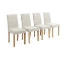 Lot De 4 Chaises Rita Revêtement Bouclette Pieds En Bois D'hévéa