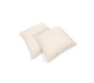 2 Coussins Blanc Garnis. Fausse Fourrure Poils Longs 40x40cm - Laponie