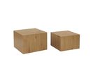 Lot De 2 Tables Basses Carrées Effet Frêne Sylva L 58 X L 58 X H 40cm / L 50 X L 50 X H 33cm