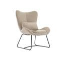 Fauteuil En Tissu Taupe Avec Coussin Fournis Nina L 75 X P 78 X H 101cm