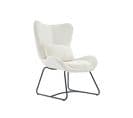 Fauteuil En Tissu Blanc Avec Coussin Fournis Nina L 75 X P 78 X H 101cm