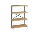 Etagère 4 Niveaux Industrielle Effet Frêne Et Métal - Loft-   L 80 X L 30 X H 120cm