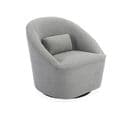 Fauteuil Pivotant 360° En Tissu Gris Clair. Avec Coussin Lana L 80 X P 73 X H77cm