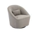 Fauteuil Pivotant 360° En Tissu Taupe. Avec Coussin Lana L 80 X P 73 X H77cm