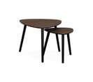 Lot De 2 Tables Gigognes Style Scandinave En Mdf Décor Bois Coloris Noyer