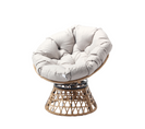 Fauteuil Rotatif Effet Rotin Avec Coussin Papasan